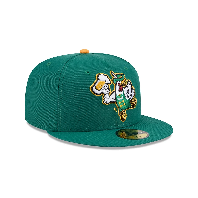 Casquette ajustée 59FIFTY verte Tulsa Drillers Theme Nights de New Era pour homme