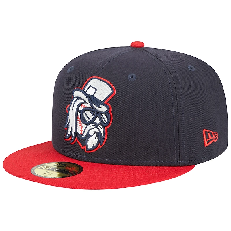 Men's New Era Navy Tulsa Drillers Theme Nights Sound 59FIFTY Fitted Hat