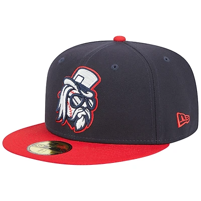 Men's New Era Navy Tulsa Drillers Theme Nights Sound 59FIFTY Fitted Hat