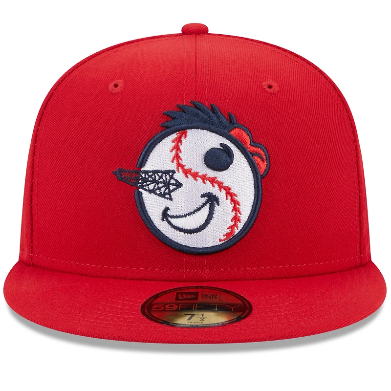 Men's New Era Red Tulsa Drillers Authentic Collection Alternate Logo 59FIFTY Fitted Hat