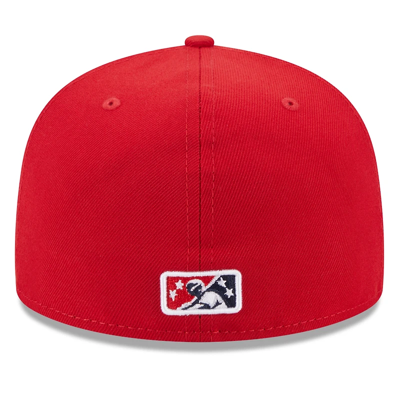 Men's New Era Red Tulsa Drillers Authentic Collection Alternate Logo 59FIFTY Fitted Hat