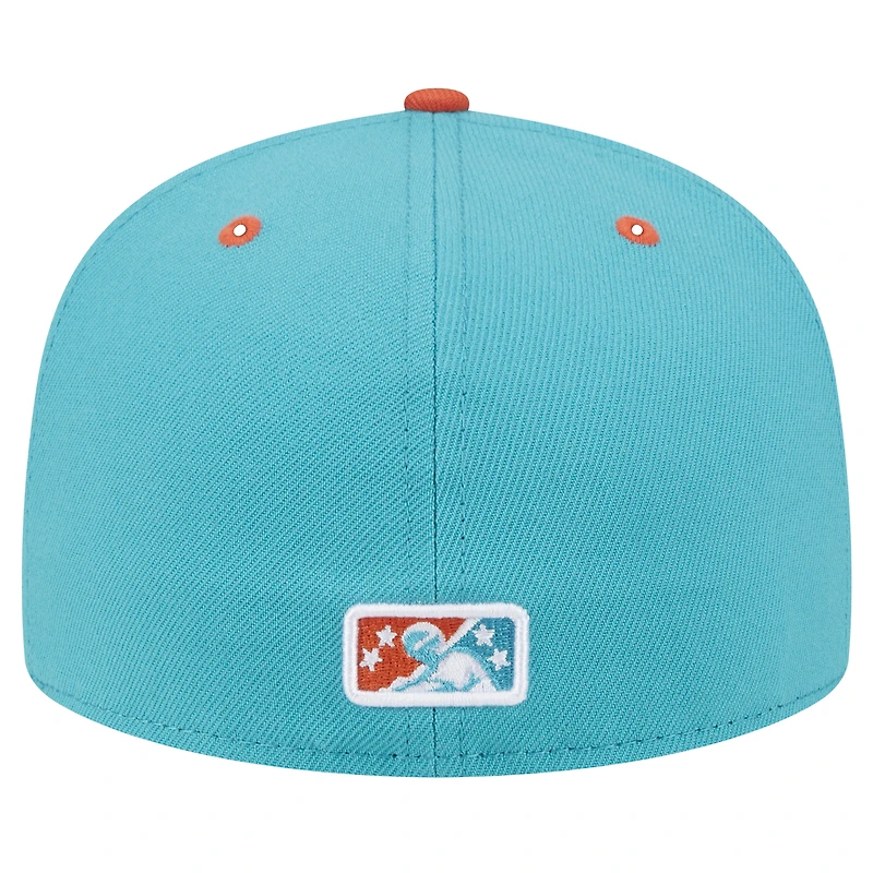 Casquette ajustée 59FIFTY Turquoise Tulsa Drillers Theme Night Raft pour hommes