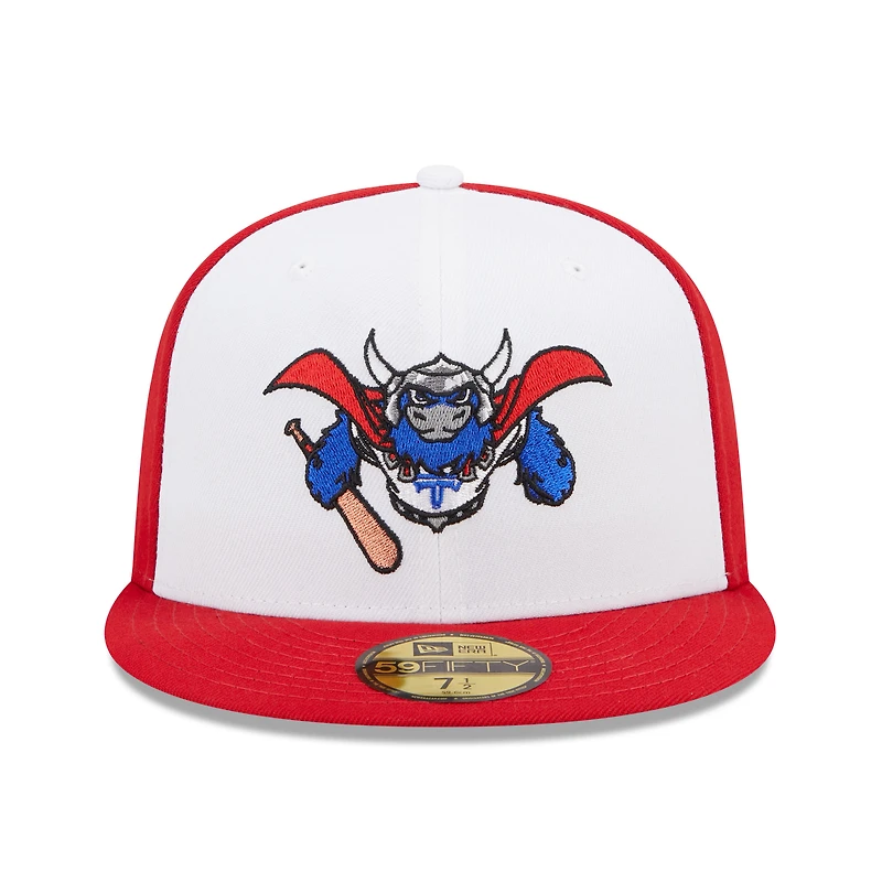 Men's New Era White/Red Tulsa Drillers Marvel x Minor League 59FIFTY Fitted Hat