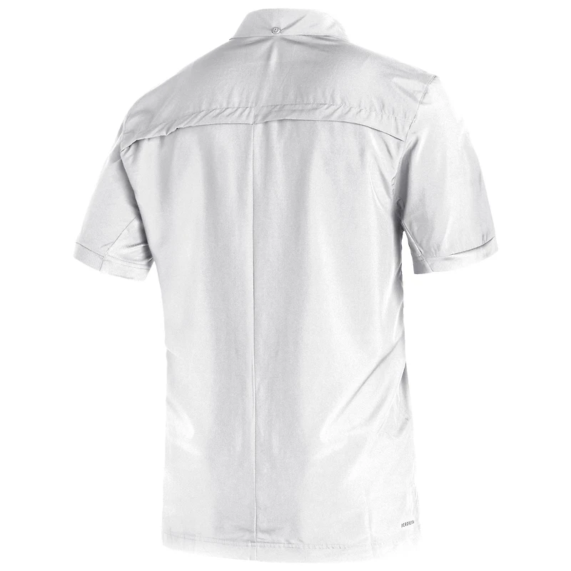 Polo boutonné adidas Tulsa Golden Hurricane blanc pour homme