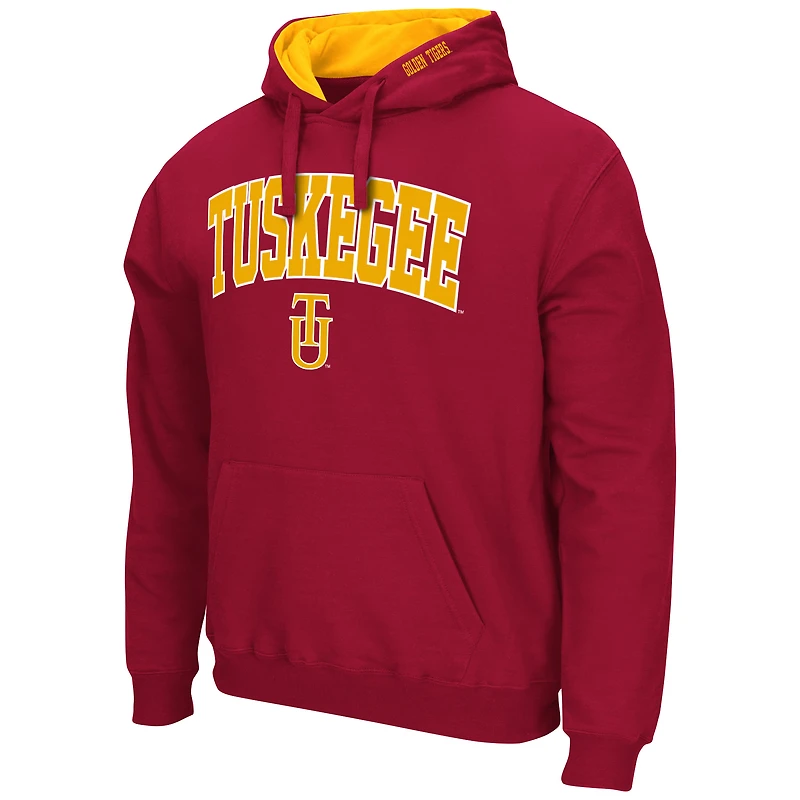 Men's Colosseum  Crimson Tuskegee Golden Tigers Arch & Logo Hoodie