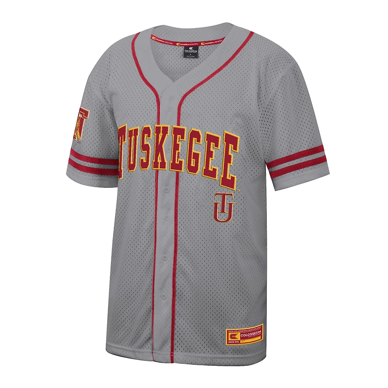 Men's Colosseum Gray Tuskegee Golden Tigers Free Spirited Baseball Jersey