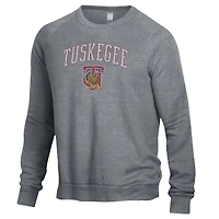 Men's Heathered Gray Tuskegee Golden Tigers The Champ Tri-Blend Pullover Sweatshirt