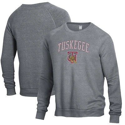 Men's Heathered Gray Tuskegee Golden Tigers The Champ Tri-Blend Pullover Sweatshirt