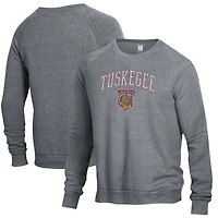 Men's Heathered Gray Tuskegee Golden Tigers The Champ Tri-Blend Pullover Sweatshirt