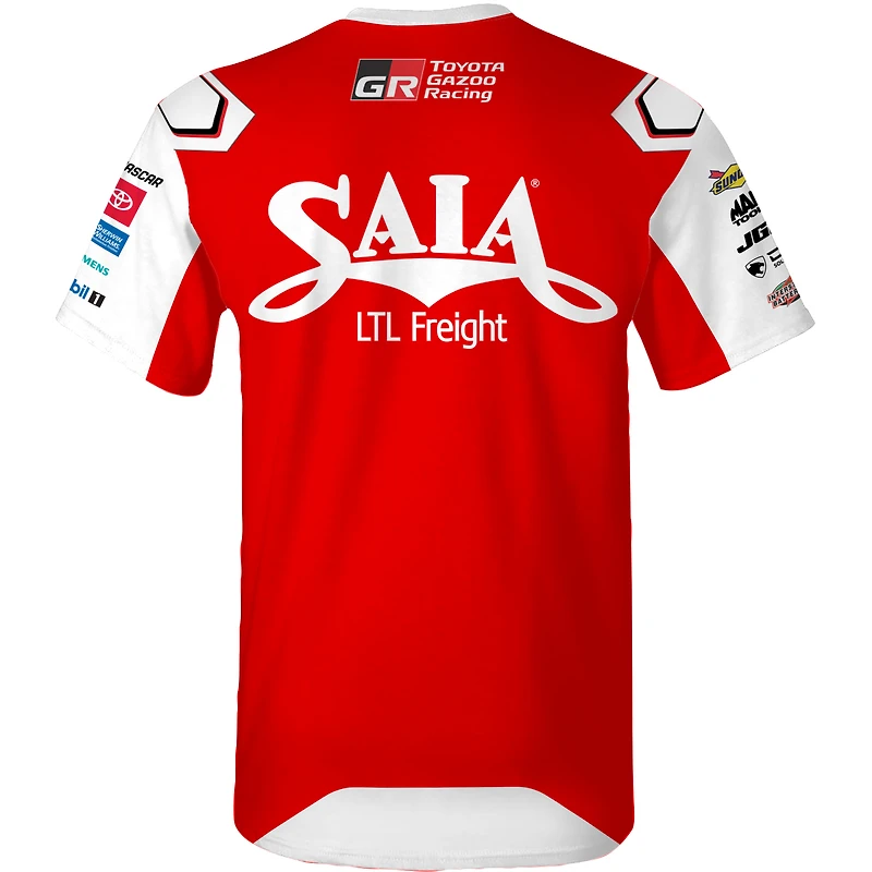 T-shirt Ty Gibbs Saia rouge sublimé pour homme, collection Joe Racing Team