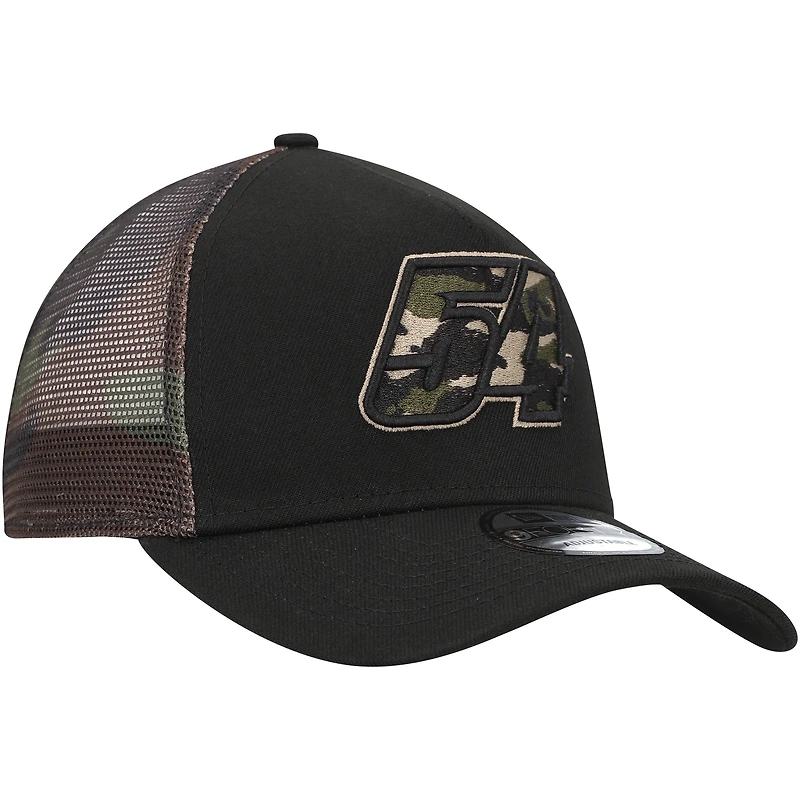 Casquette Snapback Ty Gibbs A-Frame Trucker 9FORTY New Era pour homme, noir/camouflage