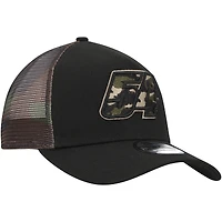 Casquette Snapback Ty Gibbs A-Frame Trucker 9FORTY New Era pour homme, noir/camouflage