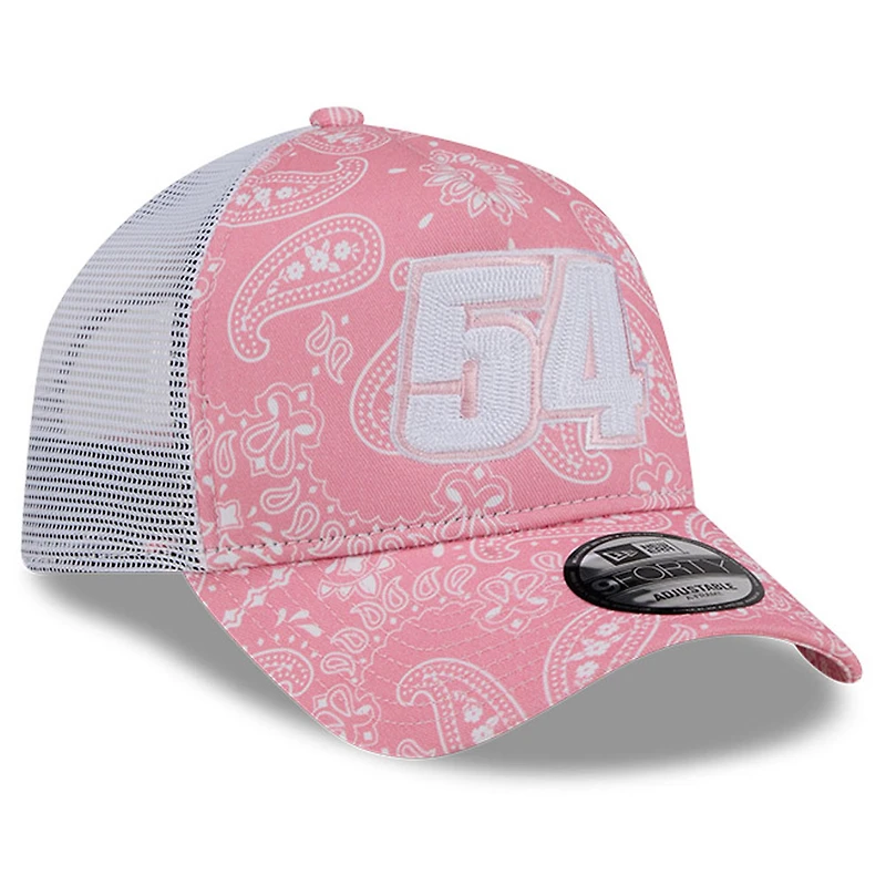 Casquette réglable rose Ty Gibbs 9FORTY A-Frame Trucker Paisley New Era pour hommes
