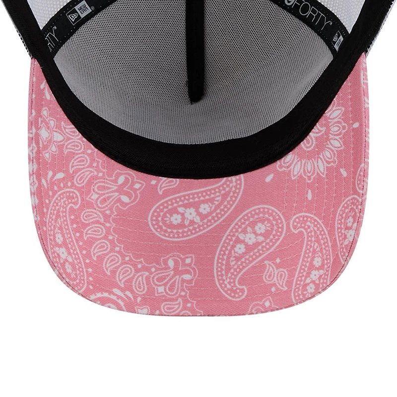 Casquette réglable rose Ty Gibbs 9FORTY A-Frame Trucker Paisley New Era pour hommes