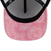 Casquette réglable rose Ty Gibbs 9FORTY A-Frame Trucker Paisley New Era pour hommes