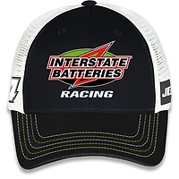 Unisex Checkered Flag Sports Black Ty Gibbs Interstate Batteries Sponsor Trucker Adjustable Hat