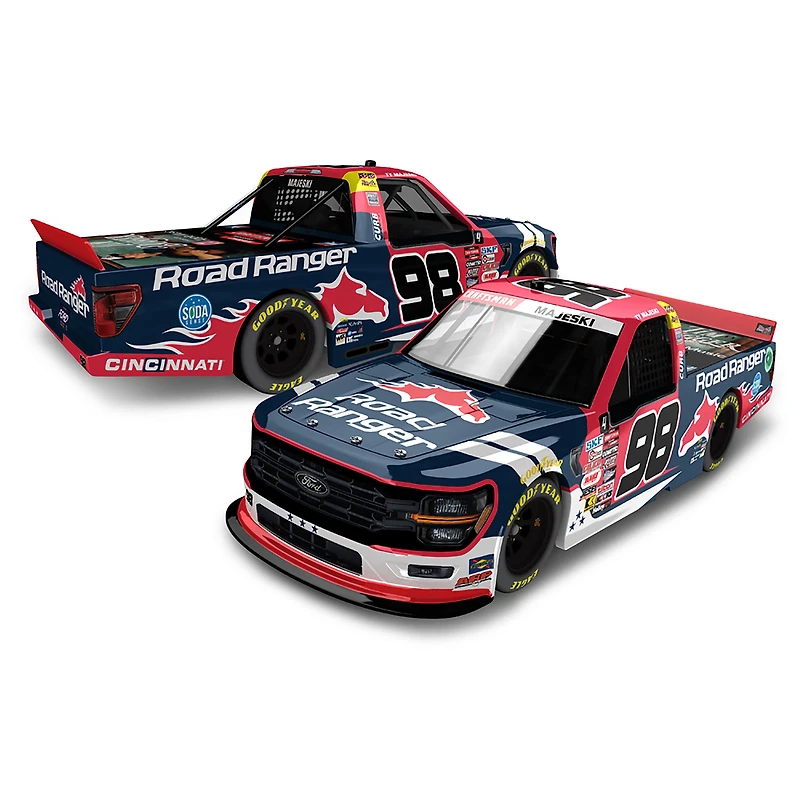 Action Racing Ty Majeski #98 Road Ranger 2024 NASCAR Craftsman Truck Series Vainqueur de la course du championnat 1:24 Peinture régulière Ford F-150 moulé sous pression