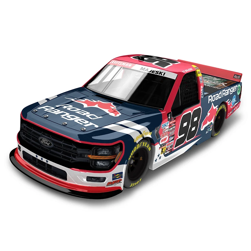 Action Racing Ty Majeski #98 Road Ranger 2024 NASCAR Craftsman Truck Series Vainqueur de la course du championnat 1:24 Peinture régulière Ford F-150 moulé sous pression
