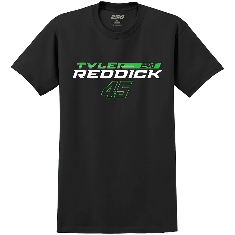 T-shirt de voiture Tyler Reddick noir 23XI Racing pour hommes