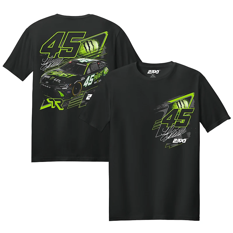T-shirt noir 23XI Racing pour homme, motif voiture Beast de Tyler Reddick