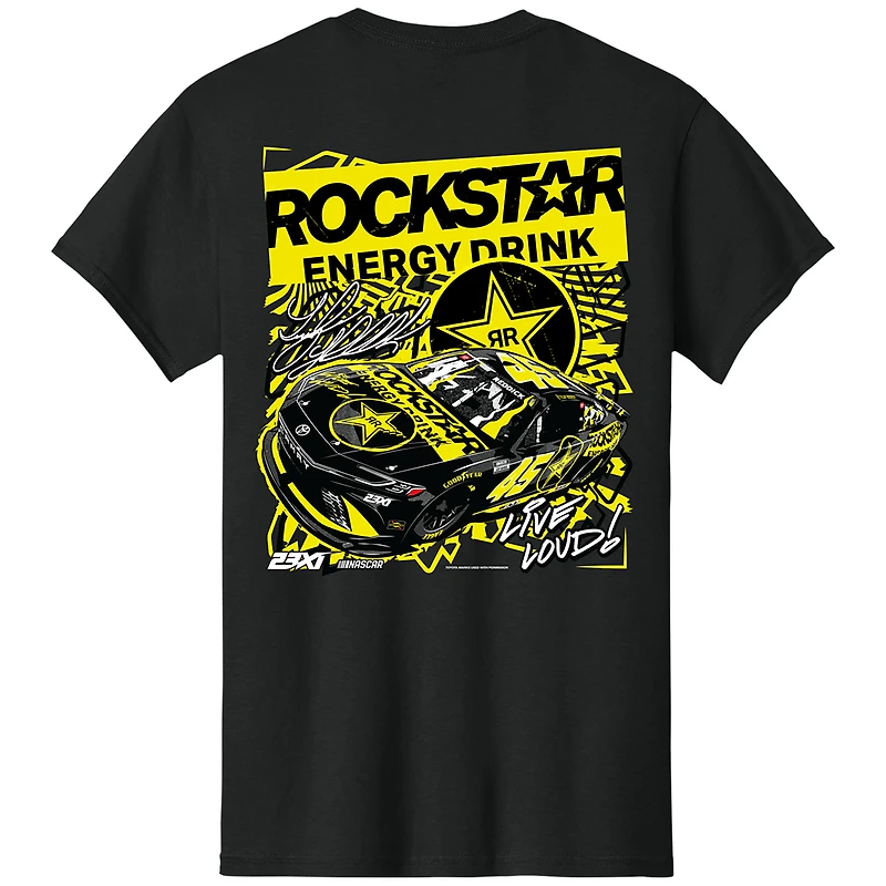 Men's 23XI Racing Black Tyler Reddick Rockstar Energy Car T-Shirt