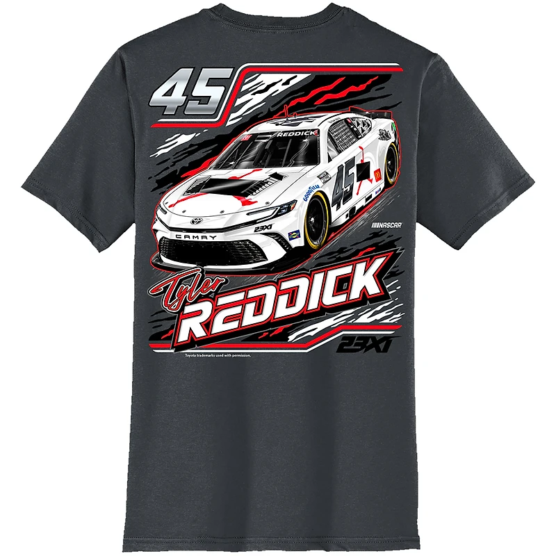 Men's 23XI Racing  Charcoal Tyler Reddick Jordan Car T-Shirt