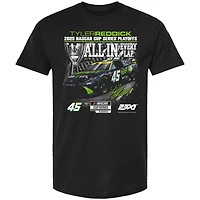 T-shirt noir à damier pour homme, Tyler Reddick, Series éliminatoires NASCAR Cup 2025, The Beast