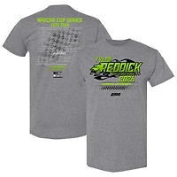 Men's Checkered Flag Sports Heather Charcoal Tyler Reddick 2026 NASCAR Schedule T-Shirt