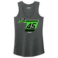 Women's 23XI Racing  Heather Charcoal Tyler Reddick Name & Number Racer Back Tri-Blend Tank Top