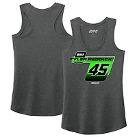 Women's 23XI Racing  Heather Charcoal Tyler Reddick Name & Number Racer Back Tri-Blend Tank Top