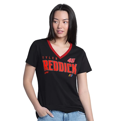 T-shirt à col en V noir G-III 4Her de Carl Banks pour femmes, modèle Tyler Reddick Best Team
