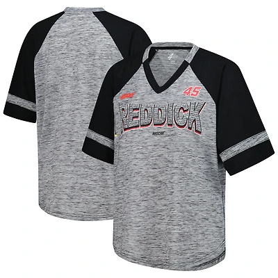 Women's G-III 4Her by Carl Banks  Heather Gray Tyler Reddick Hall of Fame Oversized Raglan V-Neck T-Shirt