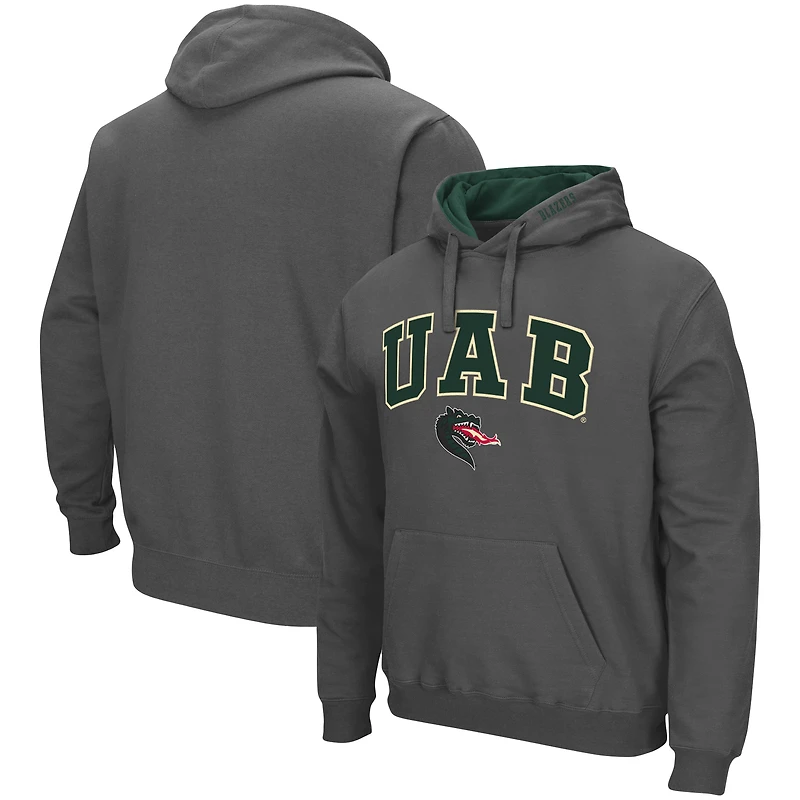 Men's Colosseum  Charcoal UAB Blazers Arch & Logo Hoodie