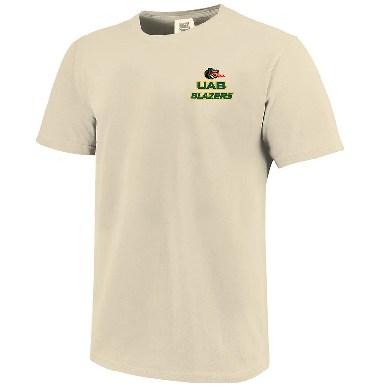 Men's Cream UAB Blazers Comfort Colors Mascot Overlay T-Shirt