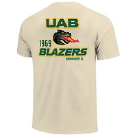 Men's Cream UAB Blazers Comfort Colors Mascot Overlay T-Shirt