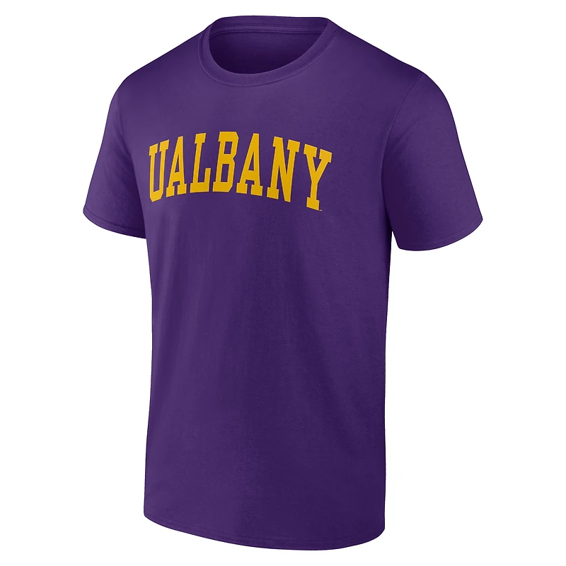 Men's Fanatics Purple/Tan UAlbany Great Danes T-Shirt & Adjustable Hat Combo Pack