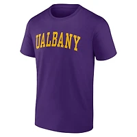 Men's Fanatics Purple/Tan UAlbany Great Danes T-Shirt & Adjustable Hat Combo Pack