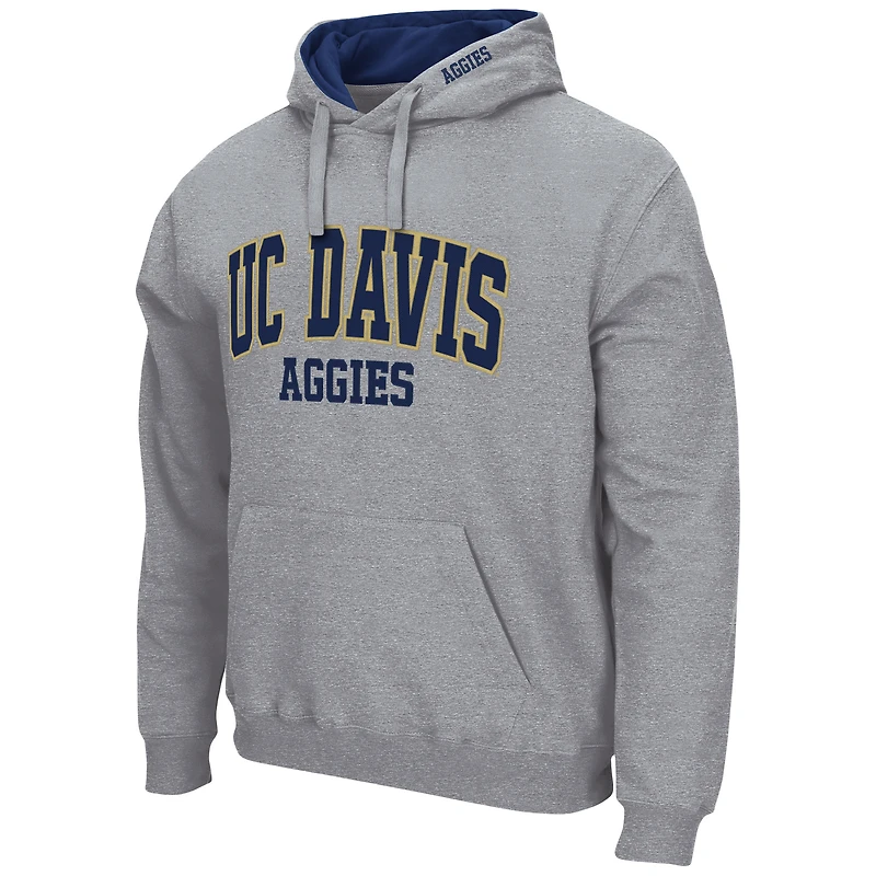 Colosseum Heathered Grey UC Davis Aggies Arch and Logo Pull à capuche pour homme