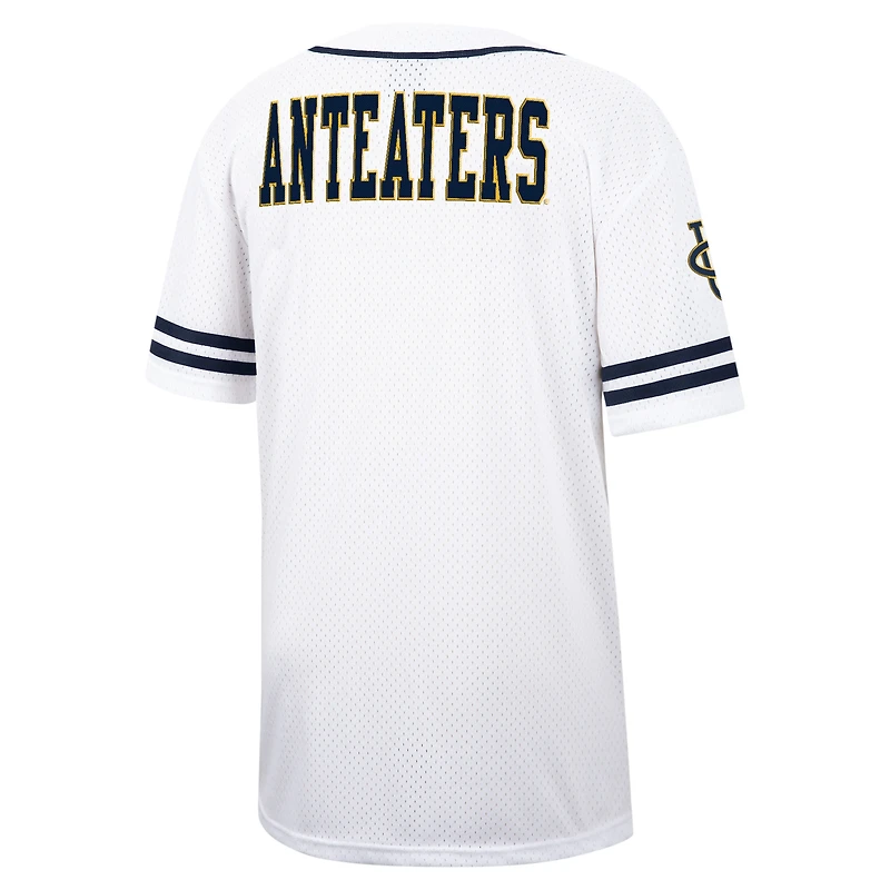 Maillot de baseball boutonné en maille Free Spirited UC Irvine Anteaters Colosseum blanc pour hommes