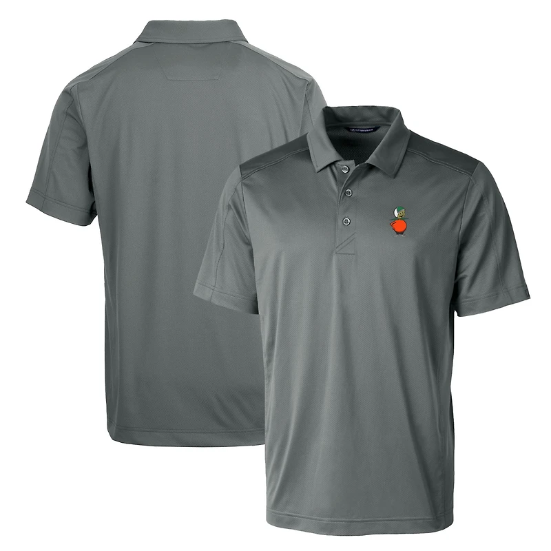 Cutter & Buck Steel UCF Knights Primary Team Logo Prospect Textured Stretch Polo