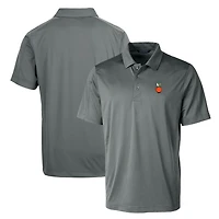 Cutter & Buck Steel UCF Knights Primary Team Logo Prospect Textured Stretch Polo