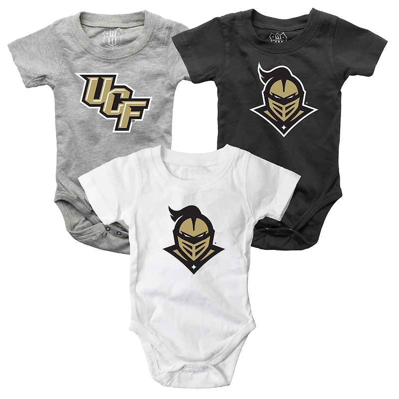 Infant Wes & Willy  UCF Knights Three-Pack Bodysuit Set