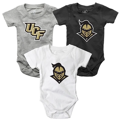Infant Wes & Willy  UCF Knights Three-Pack Bodysuit Set