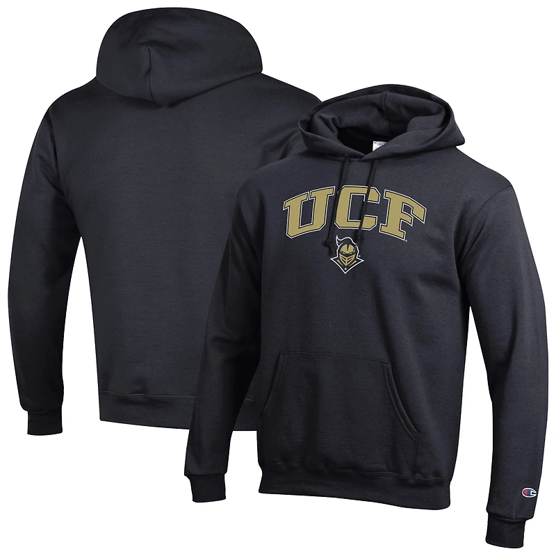 Sweat à capuche noir Champion UCF Knights Arch Over Logo pour homme