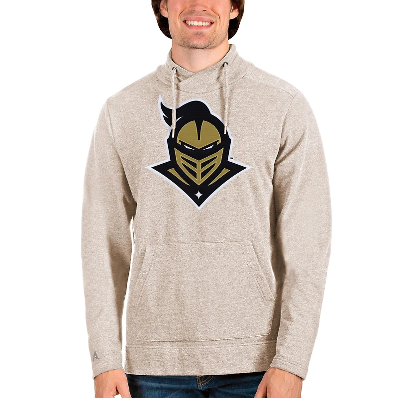 Sweat-shirt à encolure croisée avec logo de l'équipe des UCF Knights d'Antigua Oatmeal pour homme