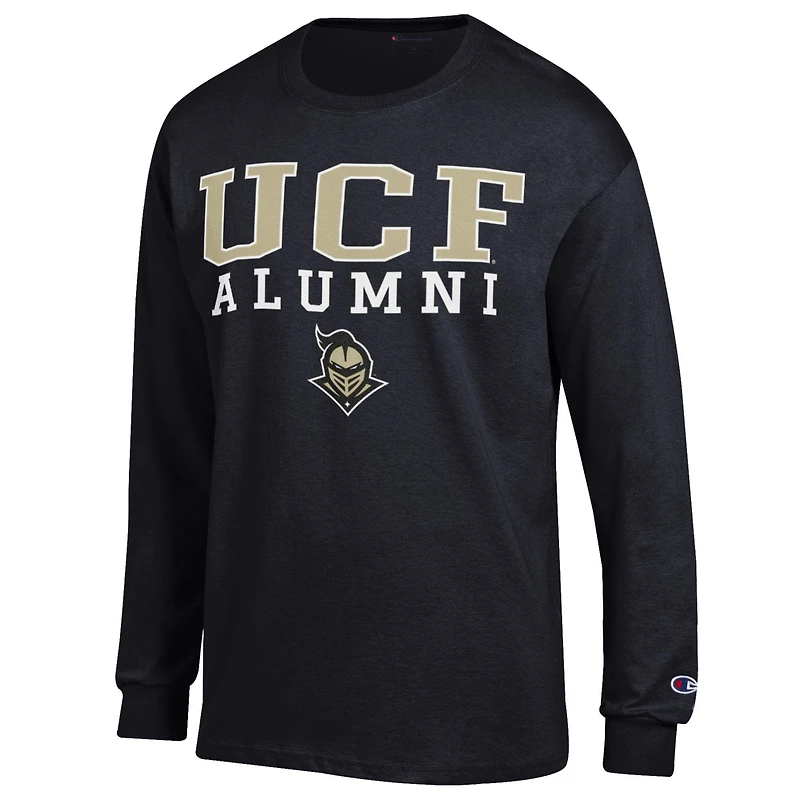 T-shirt à manches longues noir Champion UCF Knights Stacked Alumni pour homme