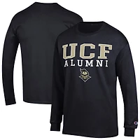 T-shirt à manches longues noir Champion UCF Knights Stacked Alumni pour homme