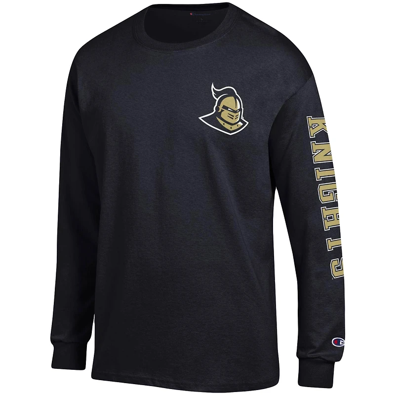 T-shirt à manches longues Champion UCF Knights Team Stack pour homme, noir