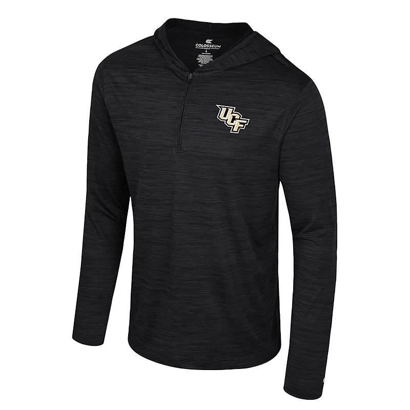 Sweat à capuche léger quart de zip Colosseum Black UCF Knights Always Sunny pour homme