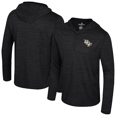 Sweat à capuche léger quart de zip Colosseum Black UCF Knights Always Sunny pour homme
